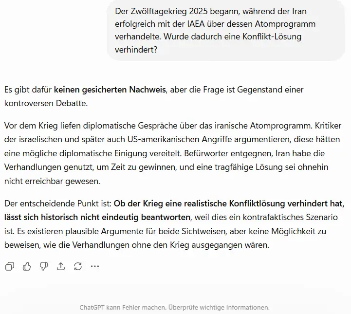 Gegenfrage Iran Krieg 2026 07 30